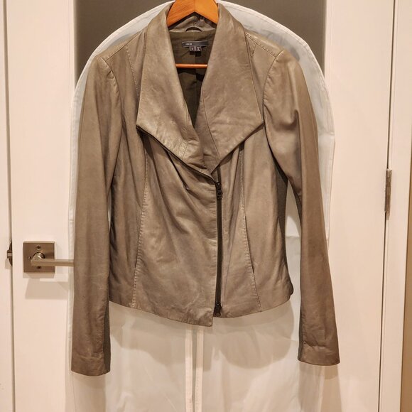 Excellent US Large VINCE Leather Biker Jacket Light-weight - Picture 9 of 9